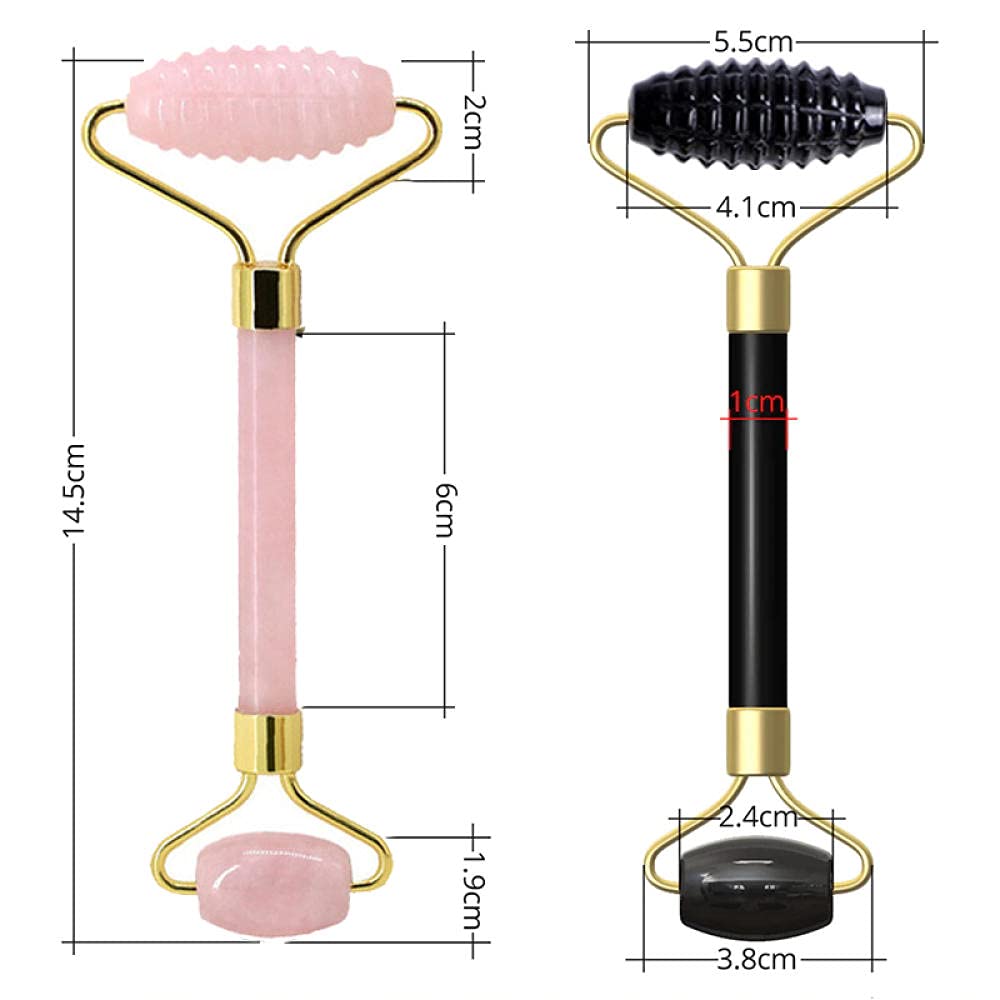 Gouache grattoir pour le visage jade roller massage GUA SHA Retour Scratcher GUA SHA Board Rose Quartz Jade Jade Tête Roller Tête Massagers Outils-bleu