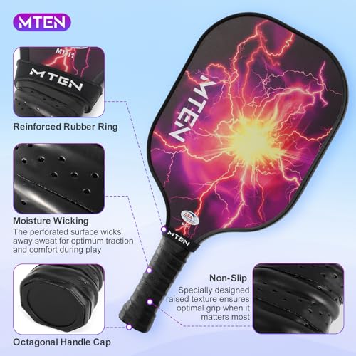 Image of MTEN Pickleball Paddles Set of 2 /4 /1, USAPA Approved Fiberglass Rackets