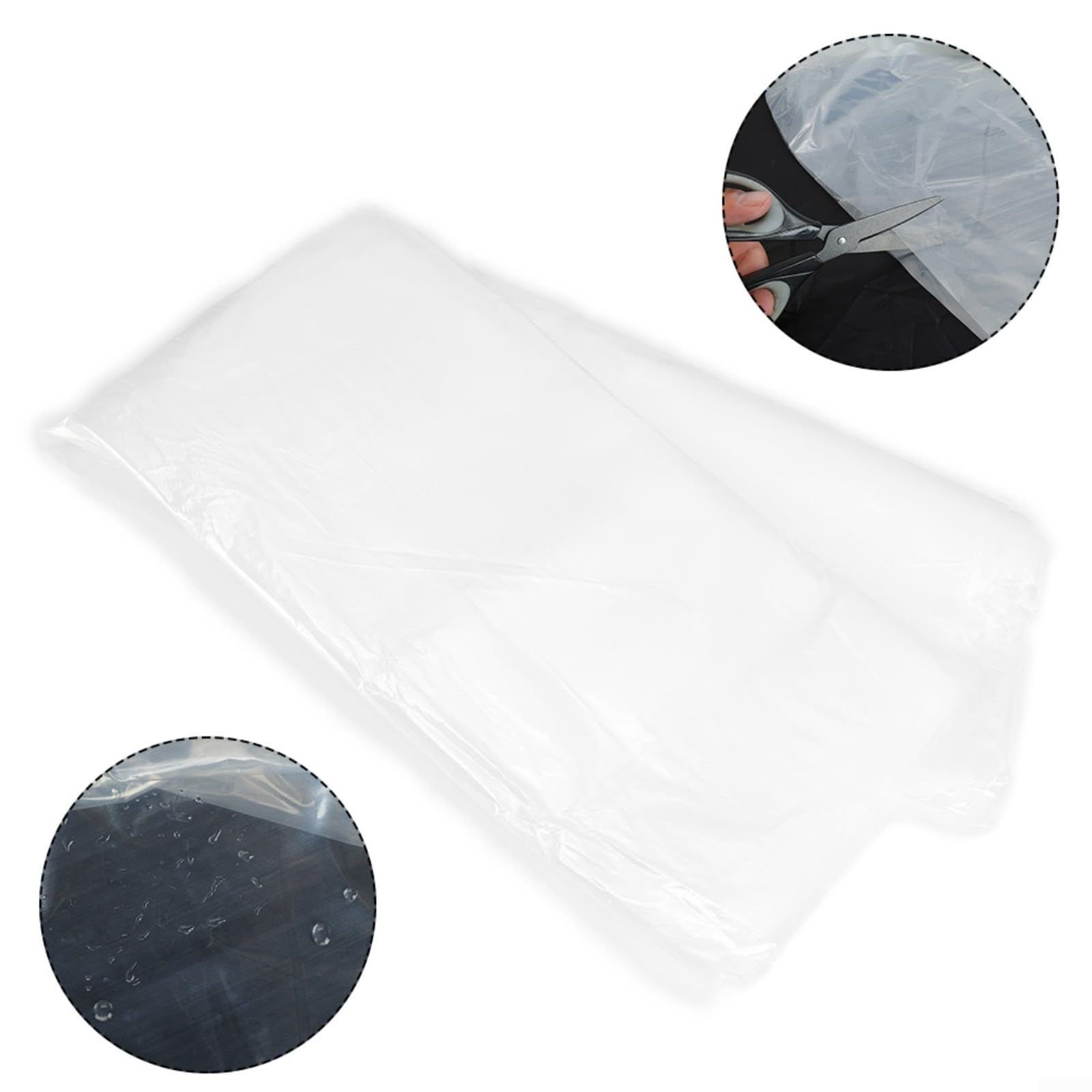 Película de invernadero de plástico transparente para invernadero, lámina de polietileno (4 m x 5 m)