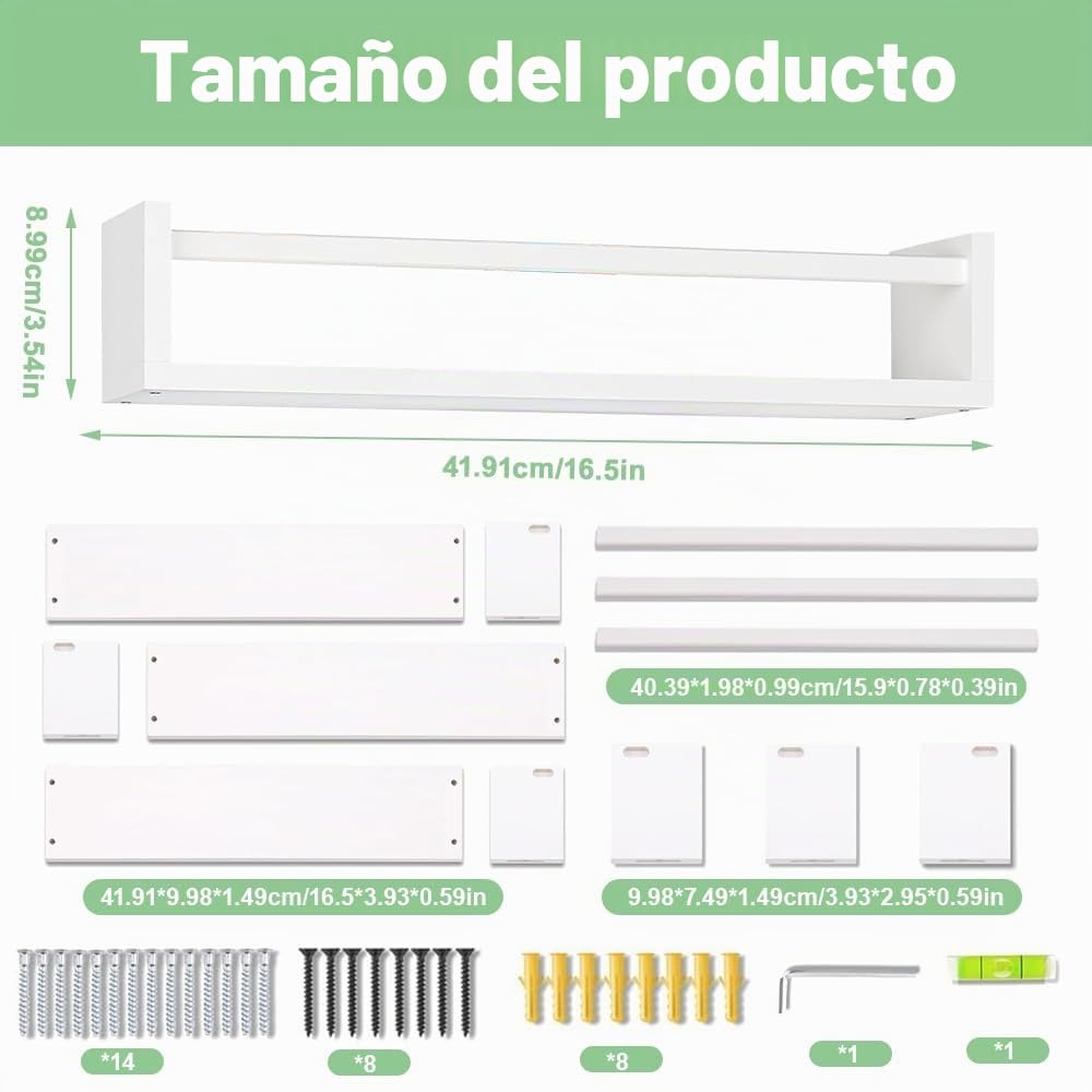 Estantería Infantil Pared, Juego de 3 Estantería Libros Infantil de Madera Maciza, Estantes de Pared para Habitación Infantiles, Dormitorio, Salón, Baño, Cocina