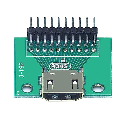 Image of 5pcs HDMI Female 19 Pin Plug Soldering Wire Type Test PCB Board Adapter PCB Test Socket Test Board with Pitch 2.54mm pin Right Angle Bending Needle