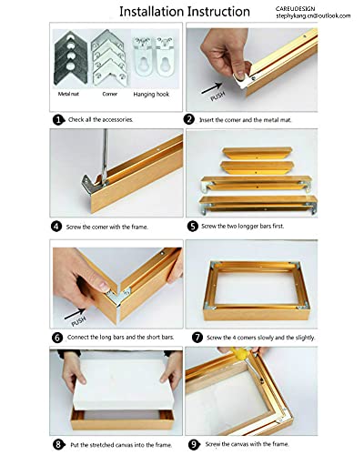 Image of DIY Metal Floating Frame for 12x16 Canvas, 1.5 inch Depth, Floater Frame Kit, Cut to Pieces, Matte Black
