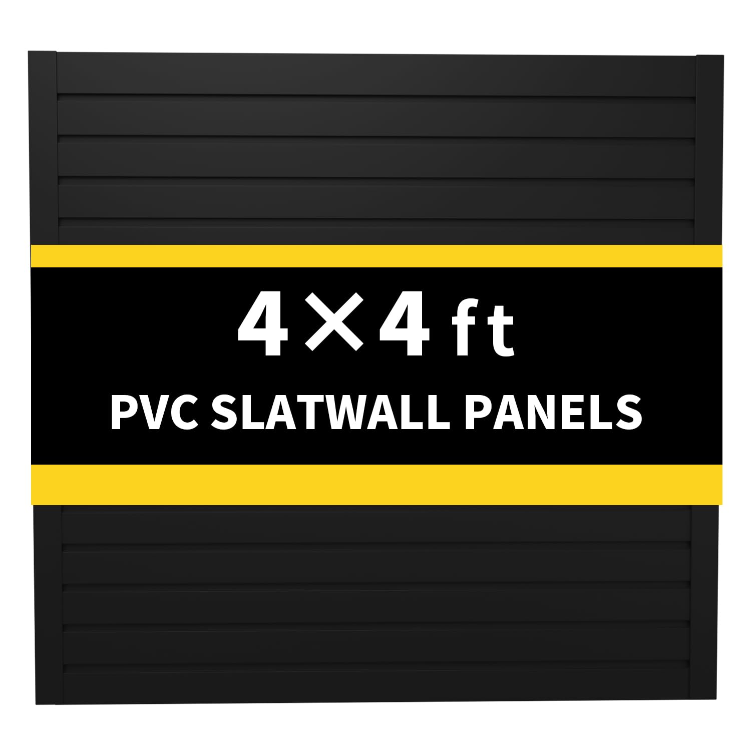 HUZJIEHUI 4'H x 4'W PVC Slatwall Panels Garage Wall Storage System, Black Slat Wall Paneling Garage Organizers