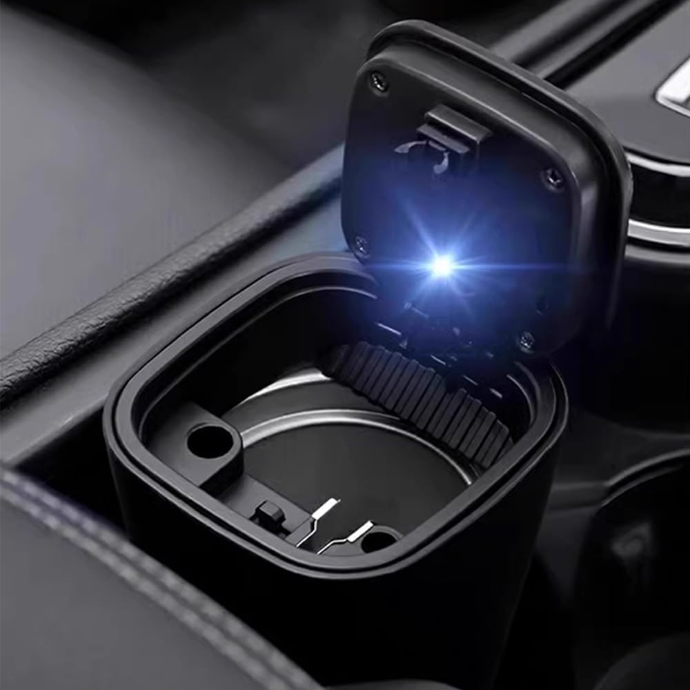 Car Ashtray for Smart #1#3 Multifunctional Portable Trash Can Dustproof Ashtray Smokeless Cigarette Holder Interior Accessories,Red