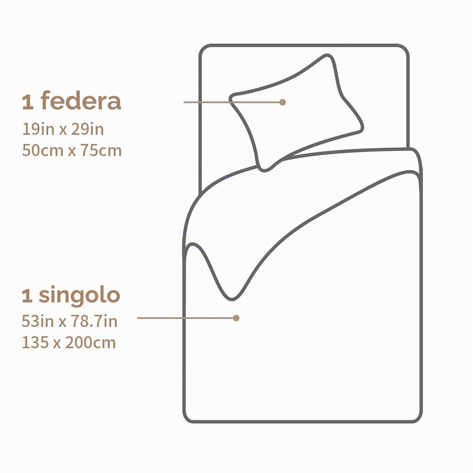 Set di biancheria da letto 4 pezzi, con cerniera su 3 lati, poliestere antistatico ultra-delicato e seta-liscio, design a due lati (Grigio & Crema), offerta vantaggiosa del marchio (2 * 135 x