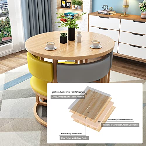 Negotiation Reception Tables And Chairs Home Office Meeting Room Round Dining Table And Chair Set 80Cm Small Round Picnic Tables Garden Furniture Combination Sets Home Office Kitchen ( Color : Orange #TOP3