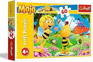 Trefl Kwiatek dla Mai Puzzle 60 Elementów Pszczółka Maja o Wysokiej Jakości Nadruku dla Dzieci od 4 lat