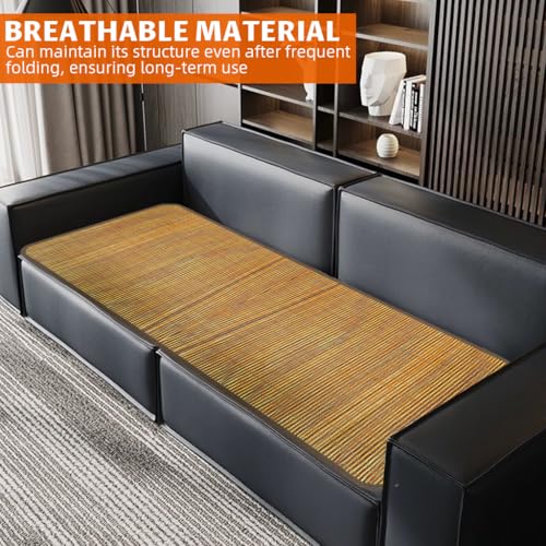 Image of HASTHIP Sleeping Mats for Home - Mats for Floor Sleeping Mat with Bed Foldable Double Sided Cool Bamboo Mattress for Home, School, Dormitory, Single or Double Bed 0.6x1.8m