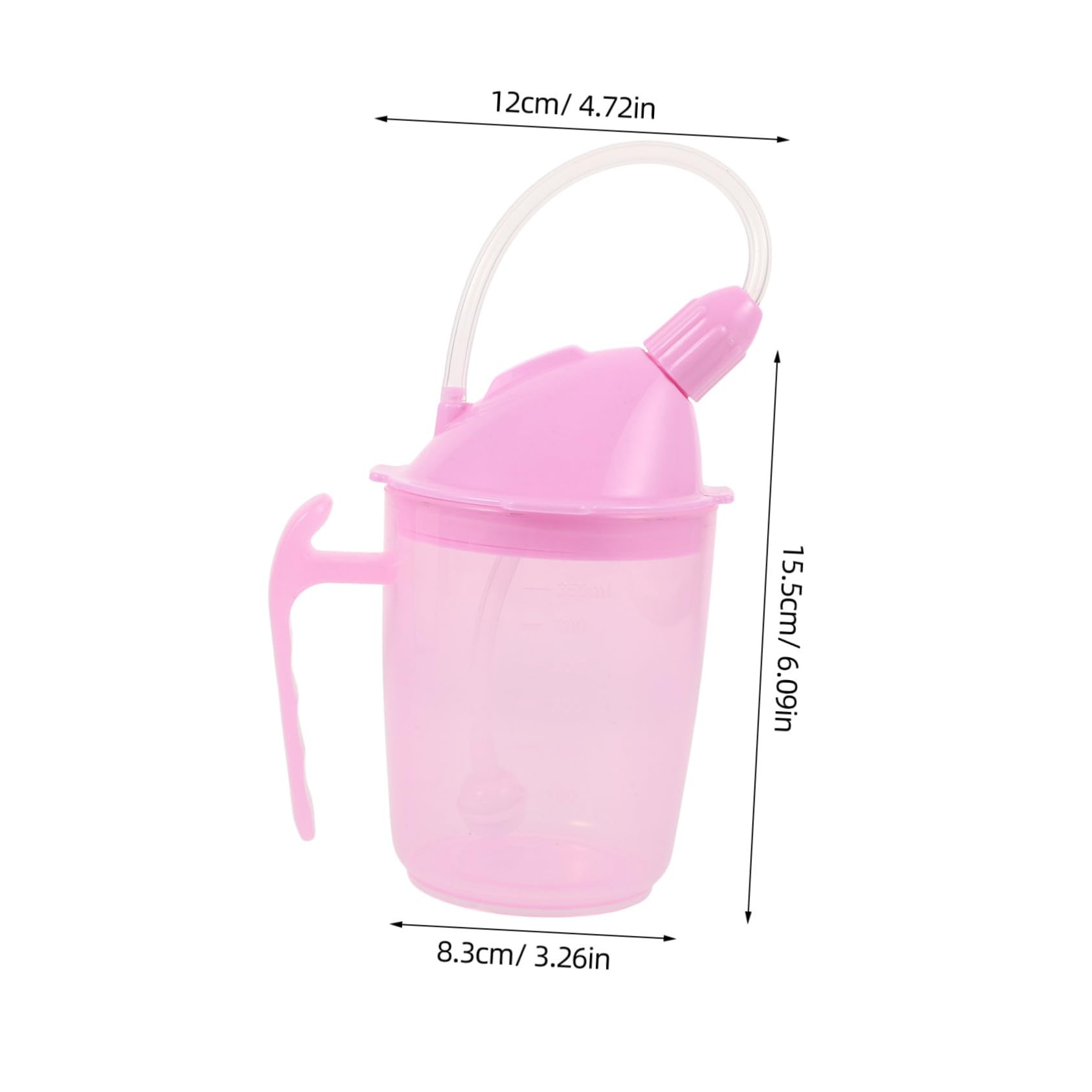 Vaso con Pajita Antidesbordamiento para Pacientes Discapacitados y Maternidad Taza Ergonómica con Asas Dobles Diseño Prueba de Fugas para Adultos Mayores y Personas con Destreza