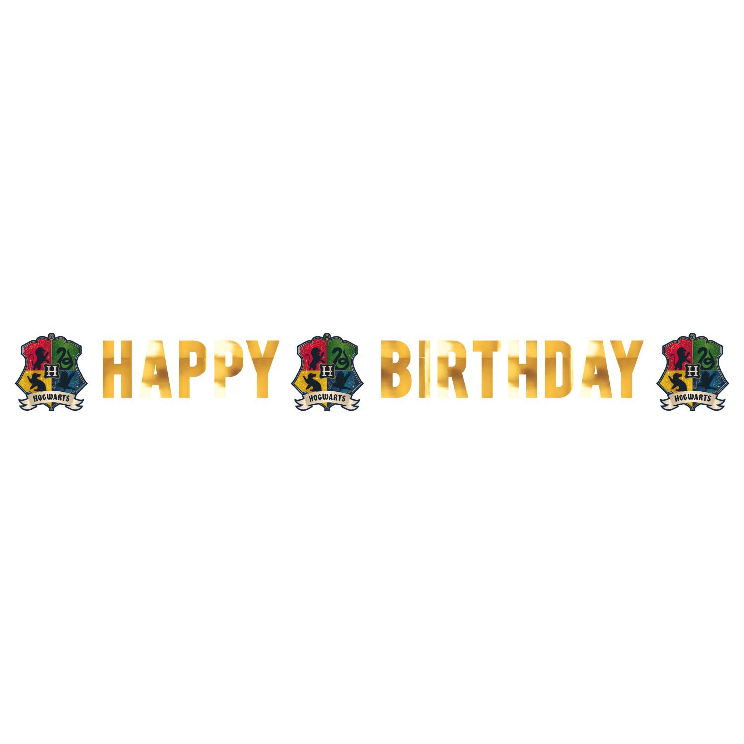 Amscan 9915078 - Harry Potter Hogwarts Houses Kids Happy Birthday Letter Banner Party Decoration - 1.8m