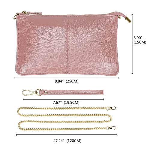 Image of Uromee Wristlet Wallet Clutch Purses for Women Genuine Leather Crossbody Bag Handbag with Detachable Shoulder Chain