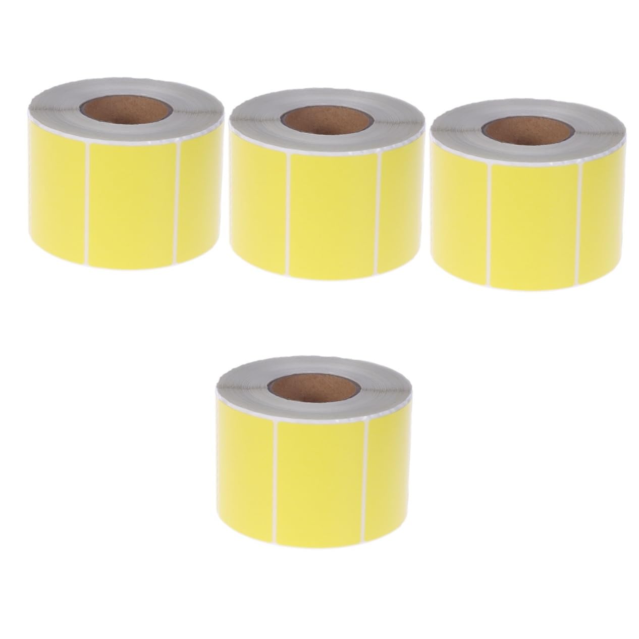 TEHAUX 4stücke Farbenfrohe Thermotransferetiketten Selbstklebende Blanko-aufkleber Für Büro Küche Und Milchtee-shop Gelb Wasserfest Und Beschreibbar