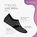 FITKICKS Original Women's Foldable Active Lifestyle Minimalist Footwear Barefoot Yoga Sporty Water Shoes, Heathered Black/Black, Small