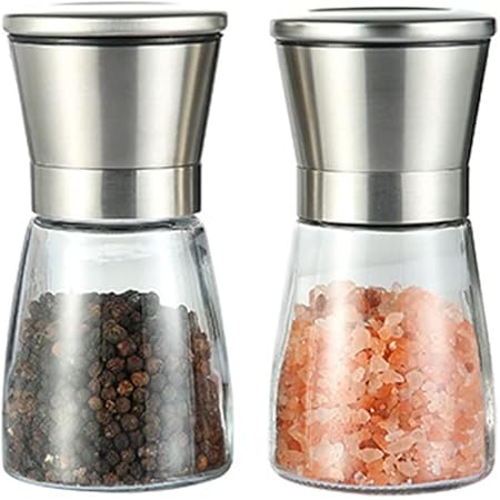 Mason Mills Stainless Steel Salt & Pepper Grinder - Large 6oz Capacity With Adjustable Ceramic Grinder