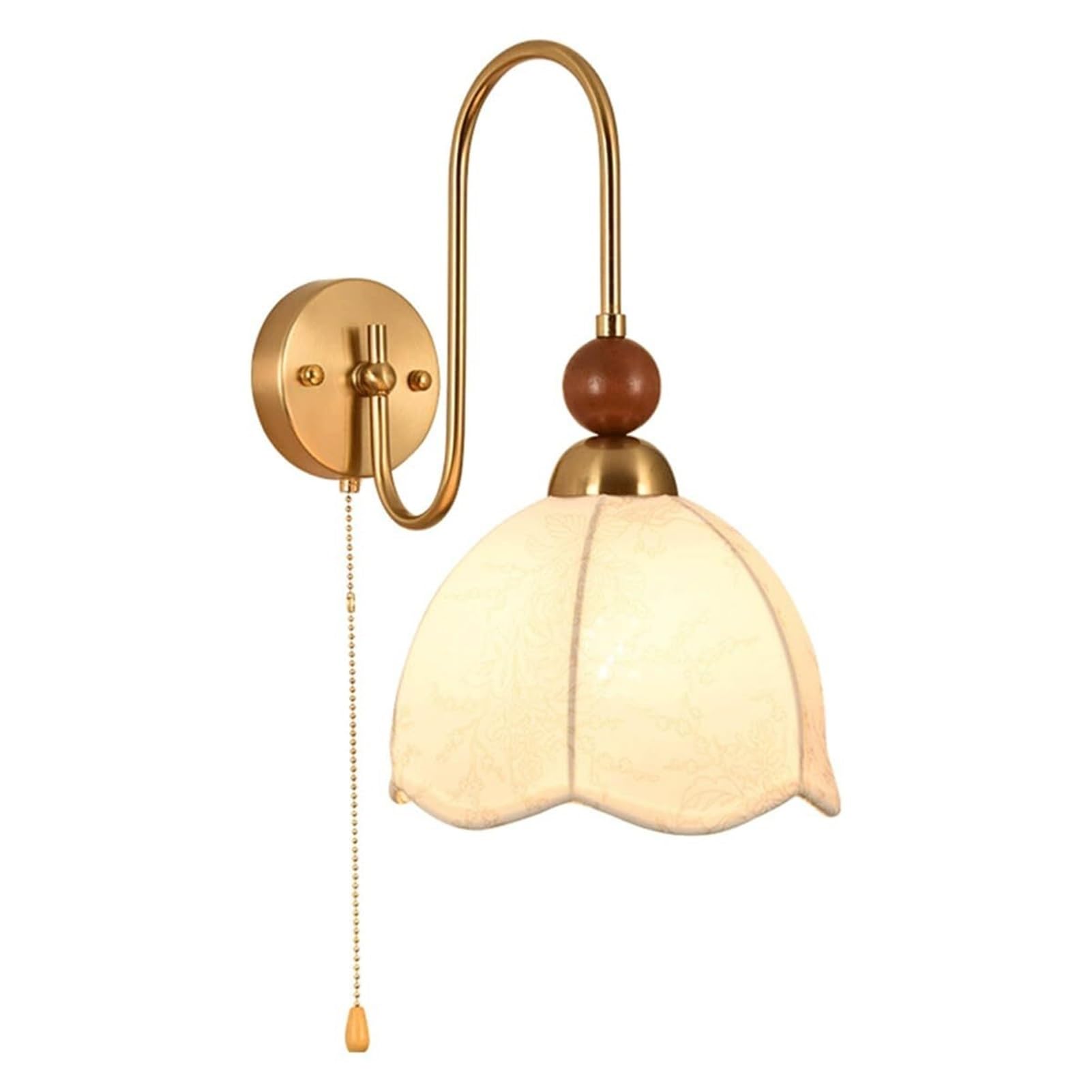 KBUUKYYXouy Creative Chinese Style Wall Light Lamp Sconce Fixture Mid Century Fabric Shade Classic Iron Art Farmhouse Rustic for Bedside Study Living Room Cafe