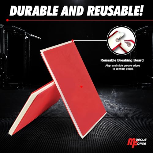 MuscleForge® Brechbrett für Kampfsport, Bruchtestbretter Taekwondo Karate MMA, Schlagbrett, Schaumstoff bedeckt Boxbrett für Erwachsene & Kinder, Taekwondo Breaking Boards