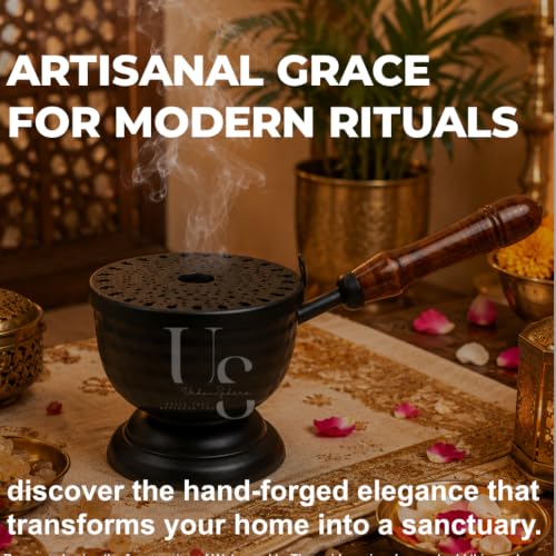 Image of Urbansphere Dhoop Holder Incense Burner Loban Dani Dhoop Dani Aarti Metal Loban Dhoop Dani /Dhoop Dani Stand Burner for Home Office Temple Puja.