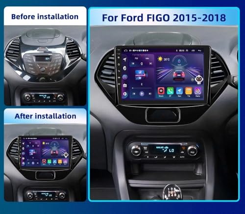 Radio de coche 2 DIN para Ford Figo Ka con Carplay inalámbrico y Android Auto 2