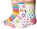 Jefferies Socks Big Girls' Daisy Stripe Dots Crew Socks(Pack of 3)