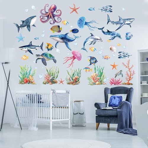 Vinilos decorativos - Animales marinos coloridos 3 unidades