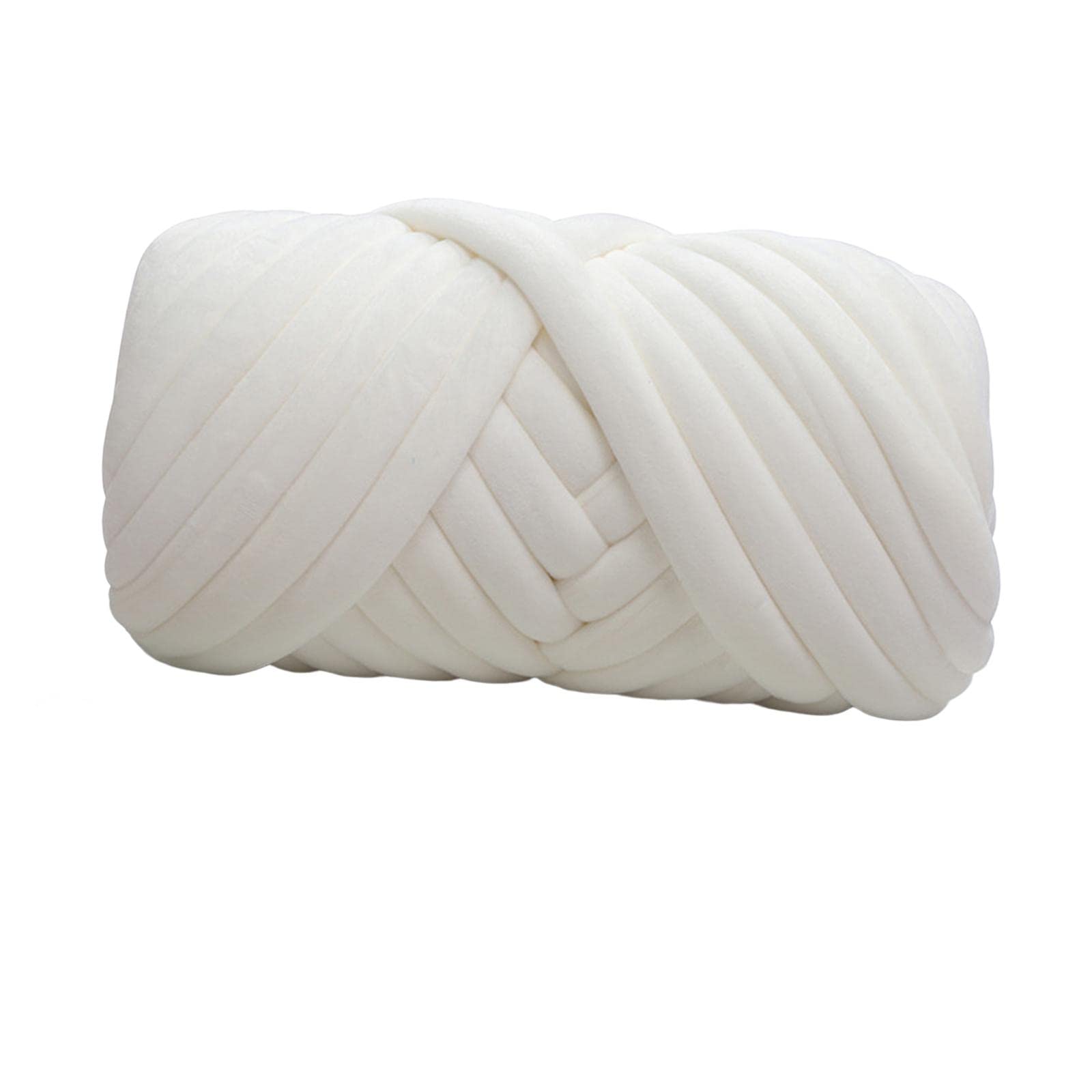 Chunky Chenille Yarn, 1 kg wielokolorowej grubej włóczki do robienia na drutach dywanów, gobelinów, poduszek i szalików(White)
