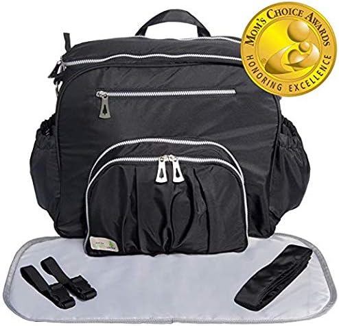 Baby Cedar Diaper Bag Backpack for Mom. Large Baby Multi-Function Bag. Baby Bag. (Dark Black)