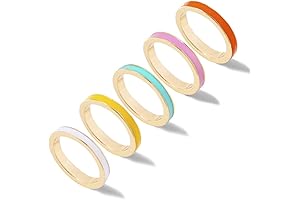 5PC Simple Colorful Bands Stacking Rings Set for Women