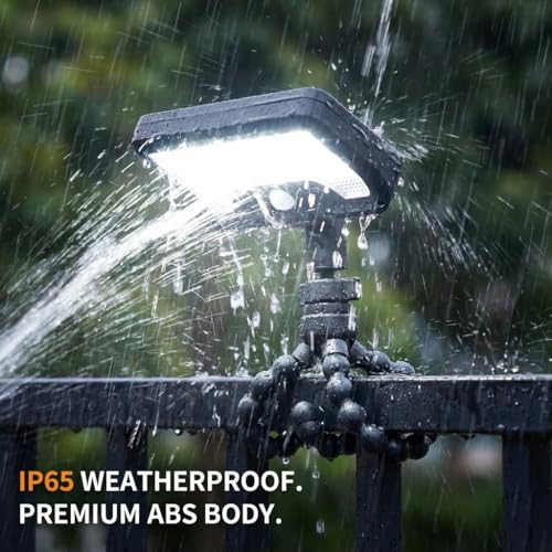 Image of Solar Motion Lights Outdoor with 360 Flexible Tripod USB and Solar Powered 92 LED Super Bright 600LM Motion Sensor Light IP65 Waterproof for Fence Yard Patio Garden RV Camping (1)