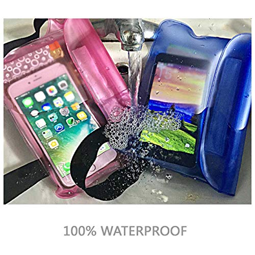 Ikushang Waterproof Pouch 2 Pack Waterproof Fanny Pack Waterproof Phone Pouch Waterproof Bags Safe & Dry For Boating Swimming Diving Fishing Beach(Blue+Black) #TOP4
