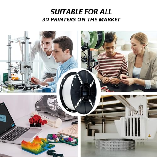 Image of iBOSS PETG Filament 1.75mm White, 3D Printing Filament 1kg Spool(2.2lbs), 3D Filament 1.75mm Dimensional Accuracy + /- 0.02mm Non Tangling Non Clogging Non Stringing,Print with Most 3D Printers