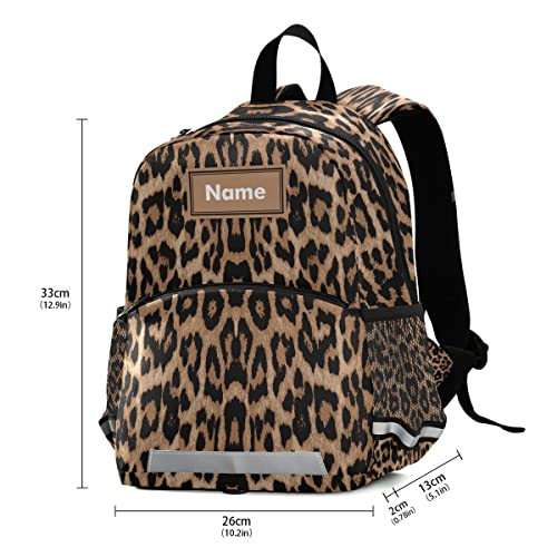 senya Custom Kid's Name Cute Toddler Backpack Personalized Cheeteh Leopard Print Mini Bag for Baby Girl Boy Age 3-73