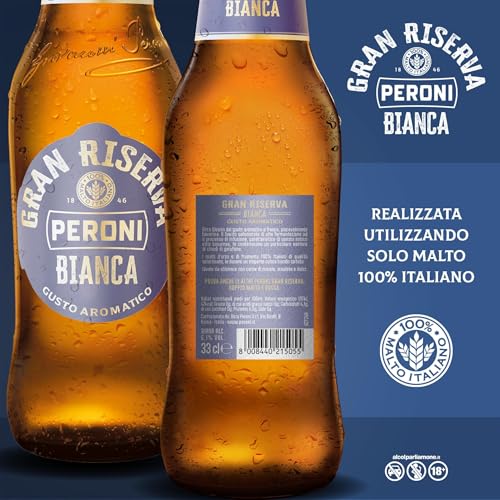 Peroni Birra Gran Riserva Bianca, Cassa Birra Con 24 Birre In Bottiglia Da 33 Cl, 7.92 L, Dal Gusto Aromatico E Fresco, Gradazione Alcolica 5.1% Vol - 6