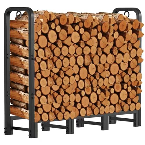 Amagabeli Firewood Log Rack Outdoor 4ft Heavy Duty Logs Holder for Fireplace Indoor Outdoor...