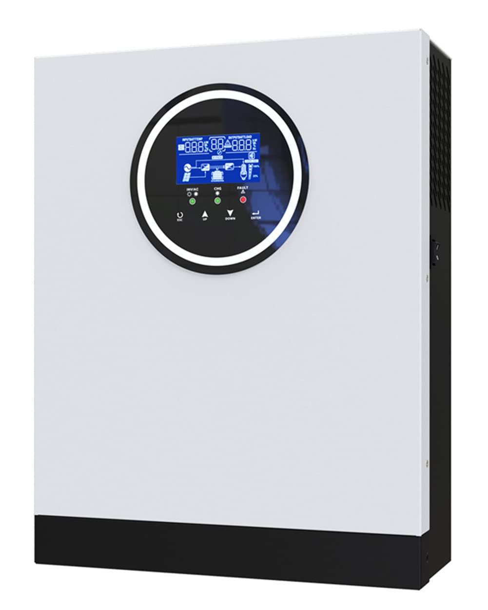 Onduleur Hybride Solaire 3KW, DC24V à AC230V, onduleur à Onde sinusoïdale Pure Hors réseau avec Chargeur Solaire MPPT 80A + Chargeur AC, entrée PV Max 3000W DC130-430V, adapté pour Batterie Plomb-aci