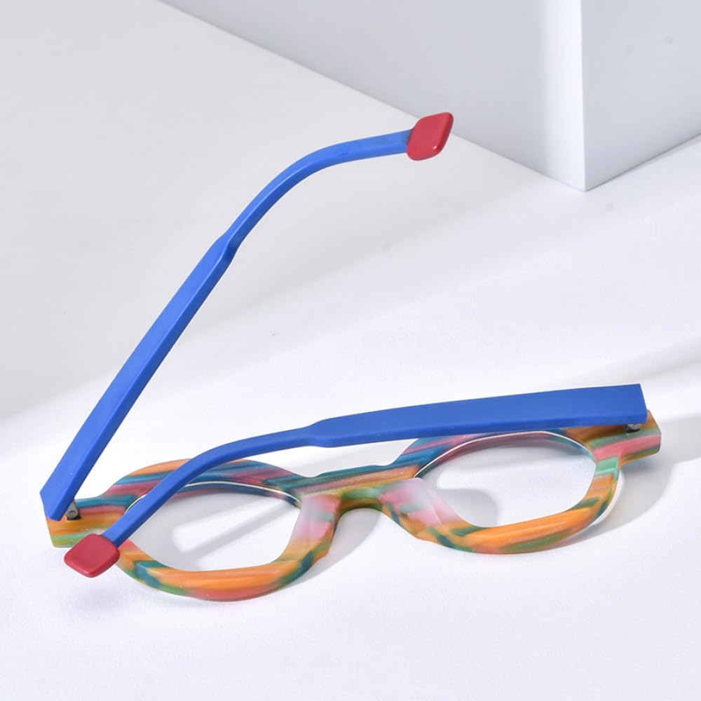 MUTYNE Montura de gafas de acetato para mujer y hombre, anteojos irregulares Retro, gafas