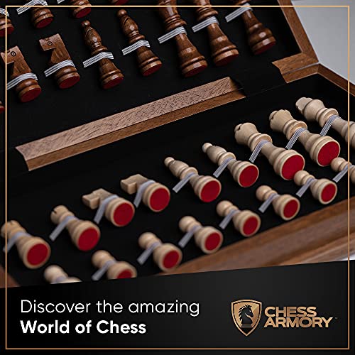 Chess Armory Chess Set 17" X 17" Wooden Chess Set - Large Chess Board Set, Unique Chess Game Includes Extra Queen Pieces & Storage Box - Classic Board Game - Chess Sets For Adults And Kids #TOP2