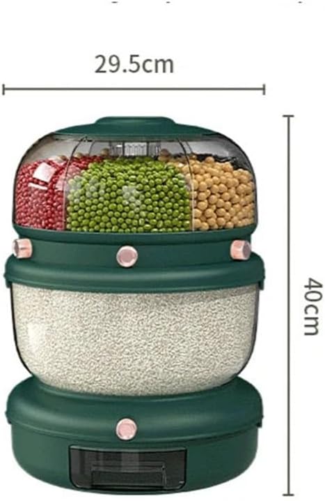 Household Rotary Food Storage Jar Kitchen Sealed Box Large Capacity Rice Bucket