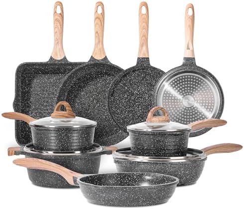JEETEE Pots and Pans Set Non-Stick (23 Pieces Grey-DE) image 3