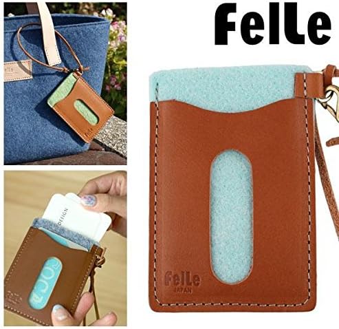 FelLe Felt and Genuine Leather Recycled Pass Case (Sky Blue)