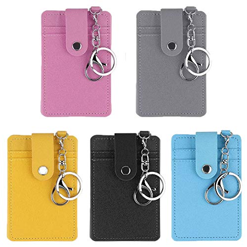5 Farben Tragbarer Personalausweis, Schlüsselbund Bus Kartenhalter, Geeignet für Buskarten, Studentenausweise, Passkarten und Verschiedene Andere Karten Cover