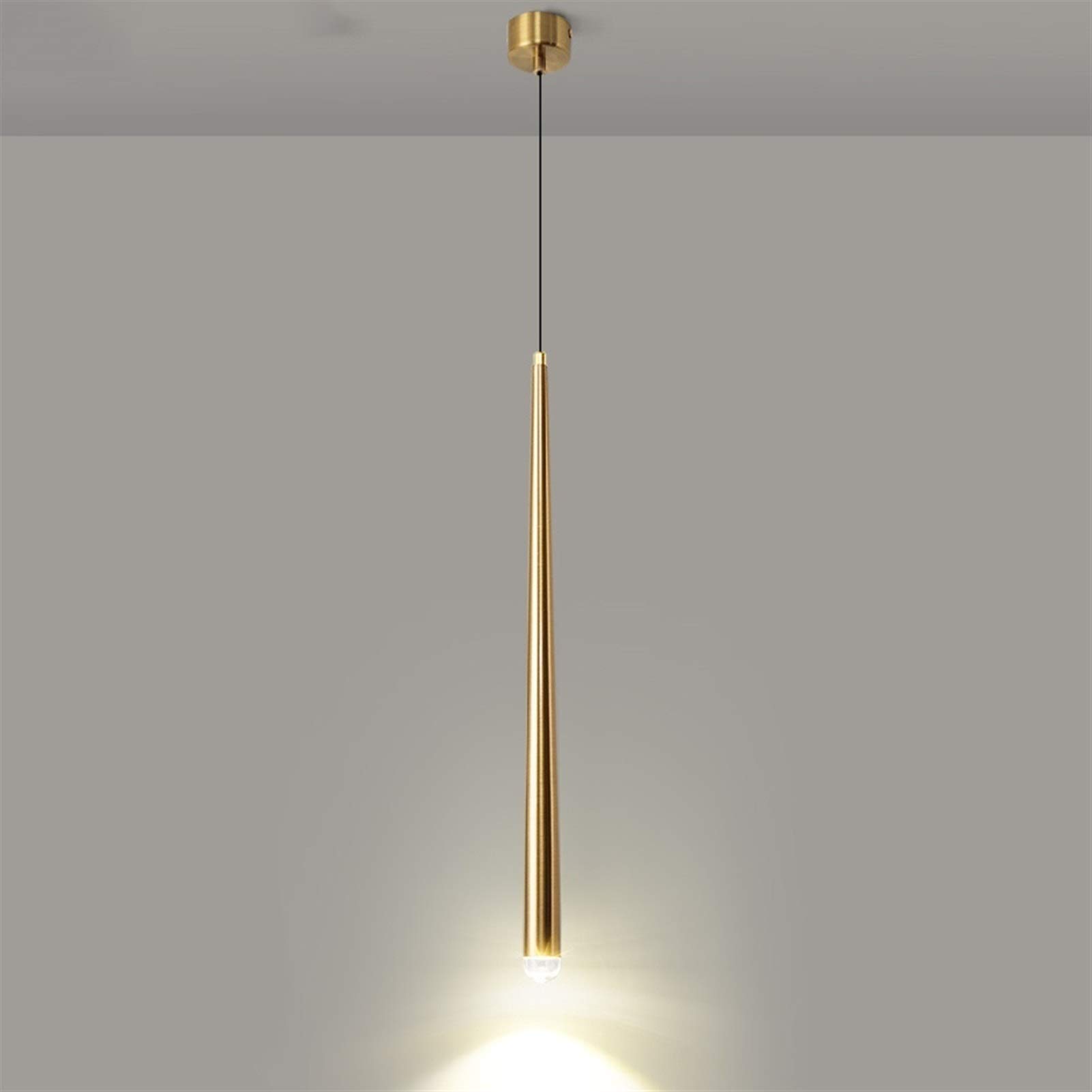 Lámpara de techo colgante LED dorada ideal para iluminar la barra de la cocina moderna 1