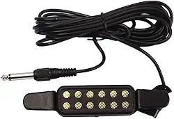 Alnicov Captador De 12 Furos Para Violão Acústico, Transdutor E Amplificador Com Cabo 3 Metros Conector 1/4 Polegada Violões Folk Clássicos 40/41 Polegadas