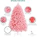 Naomi Home 6.5ft Pink Christmas Tree with Lights, Unique Colored Christmas Tree Prelit with 978 Branch Tips, 450 Warm Lights and Metal Stand, Aritificial Tree