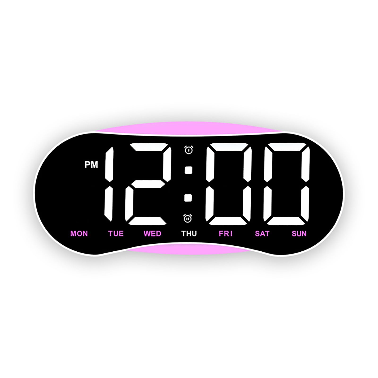 NRVTRE Large Display Digital Clock Digital Wall Alarm Clock with Date Temperature Dates Night Light Wall Mounted Desk Clocks Battery Operated