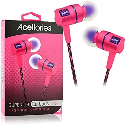 Acellories Premium Superior Metal High Performance Earbuds Headphones  (Pink) : Amazon.ca: Electronics