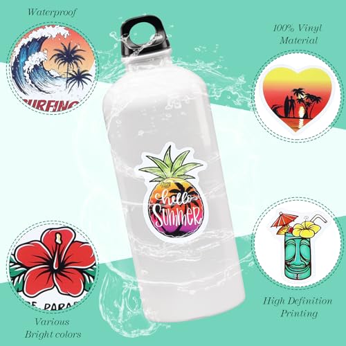 Calcomanías de vinilo de playa de Hawaii impermeables para personalizar termos 4