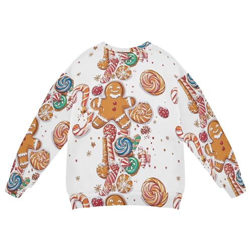 JUNZAN Gingerbread Candy Christmas Kids Boys Hoodie Sweatshirt Crewneck Kids Pullover Hoodie Athletic 4T2