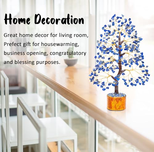 Image of Crocon Lapis Lazuli Crystal Tree of Life, Healing Stones, 10-12 | money tree Women, Gifts for Mom Birthday, Crystal Tree for Positive Home Office Blue Decor, Spiritual Gift for Women & Men