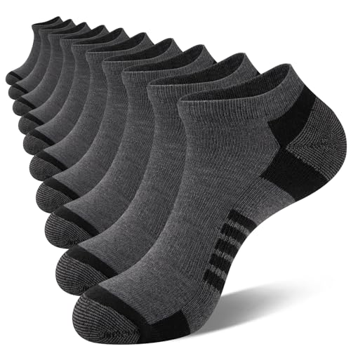 Image of COOVAN 10 Pairs Mens Ankle Socks Men 10 Pack Low Cut Comfort Cushion Casual Socks