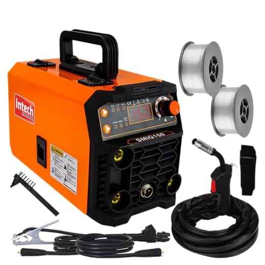 Maquina De Solda Inversora Mig Sem Gás 150 Amperes Tig Eletrodo + Arames De 1kg 0.8mm Para Uso Sem Gás Intech
